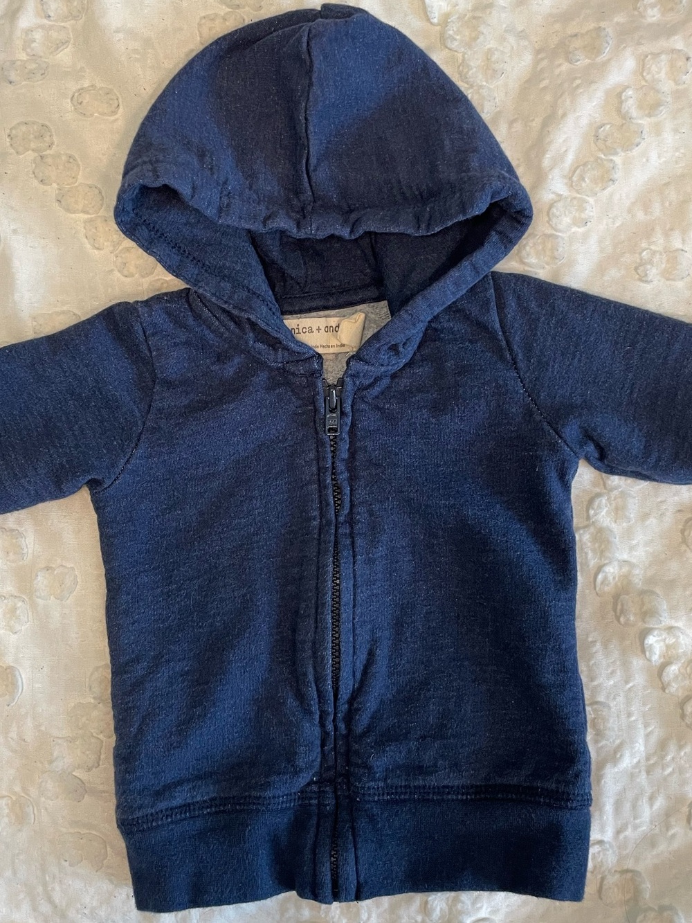 Monica + Andy Zip-Up Hoodie
Navy Blue Heather / 0-3m / Organic Cotton